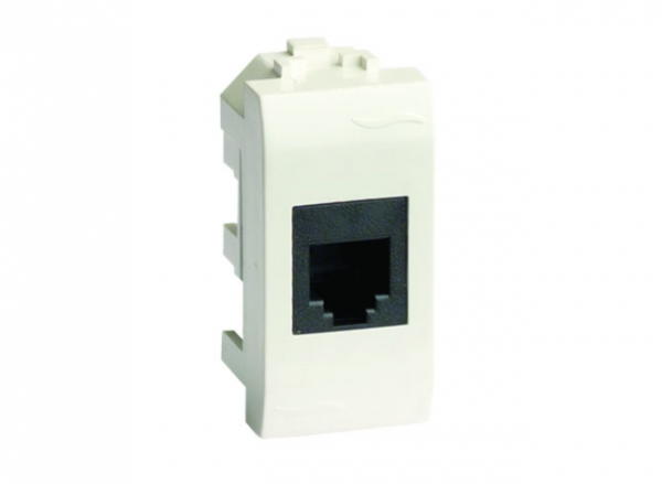 Розетка RJ-45 (белая), 1 модуль "BRAVA" (76457B) ДКС Розетка RJ-45 (белая), 1 модуль "BRAVA" (76457B) ДКС
