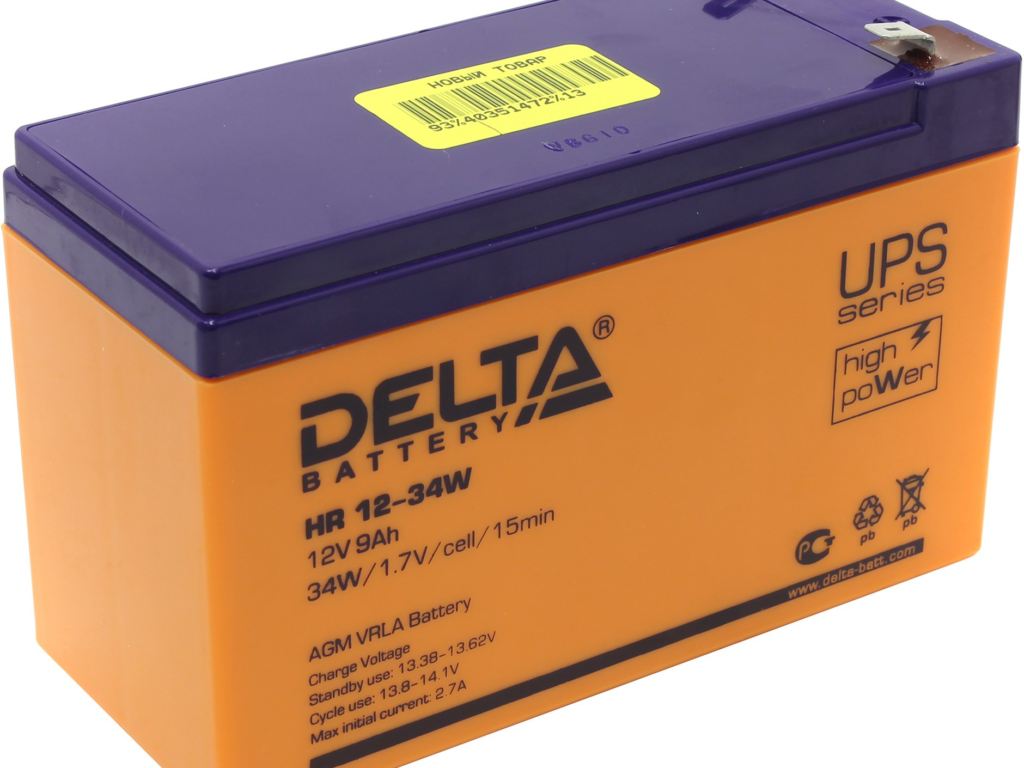 Аккумулятор Delta HR 12-34 W (9 А/ч 12v) в Советской Гавани