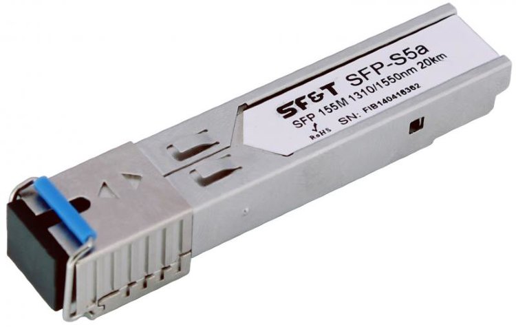 SFP-S5a Oптический SFP модуль. До 1,25Гбит/с. Расстояние передачи по одномодовому волокну до 20км. SFP-S5a Oптический SFP модуль. До 1,25Гбит/с. Расстояние передачи по одномодовому волокну до 20км.
