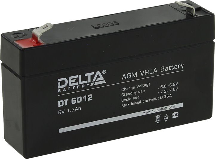 Аккумулятор Delta DT 6012 (1, 2 А/ч 6V) в Советской Гавани
