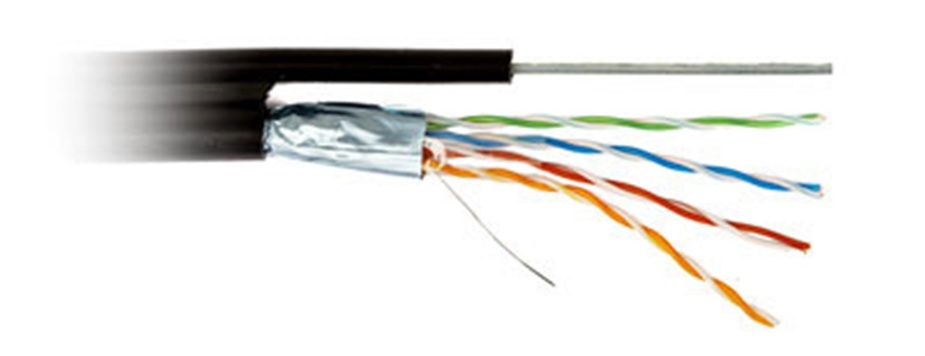 Кабель UTP- 5cat.4pair24AWG внешний с тросом